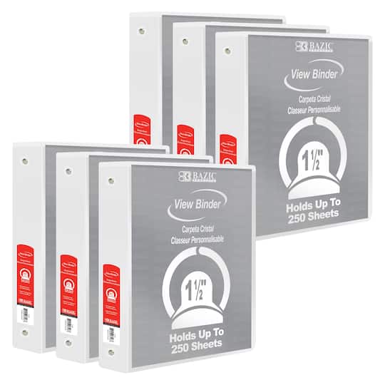BAZIC® 3 Ring View Binder with Pockets